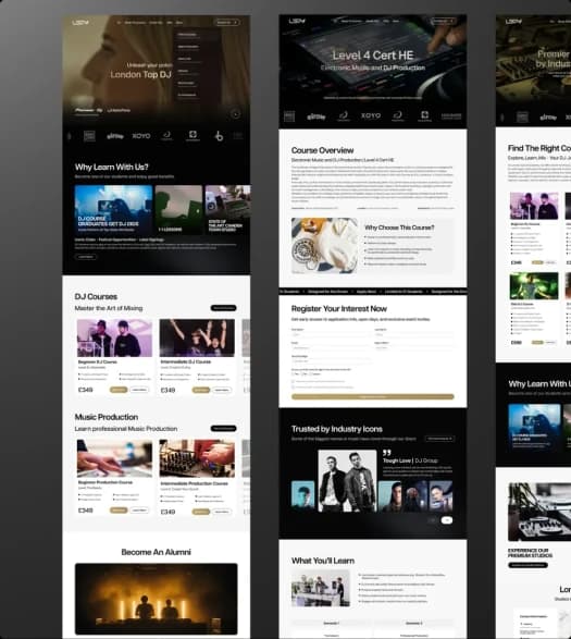 London Sound Academy mobile design